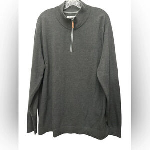 Tommy Bahama Coolside IslandZone Half Zip Sweater Mens XL Gray Quarter Zip Knit